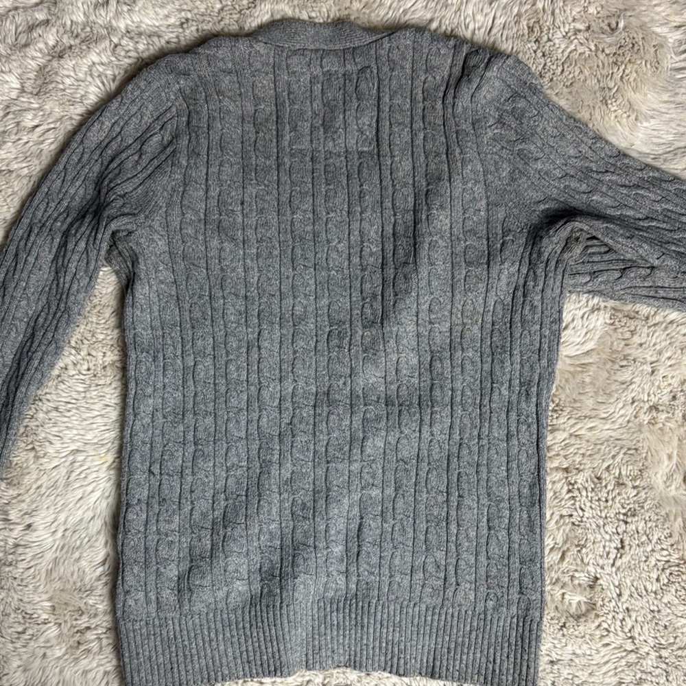 Abercrombie Gray Cable Knit Cardigan Sweater - Picture 9 of 9
